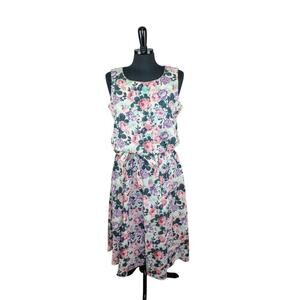 Vintage 80s Classic Apparel Blouson Midi Dress Sleeveless Sundress Tea